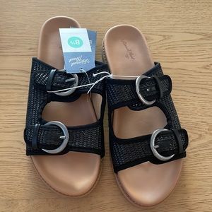 Universal thread honey sandals - black 8.5